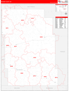 McHenry County, ND Digital Map Red Line Style