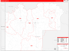 McKenzie County, ND Digital Map Red Line Style