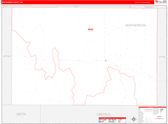 McPherson County, NE Digital Map Red Line Style