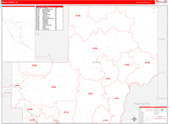 Meade County, SD Digital Map Red Line Style