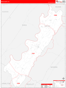 Meigs County, TN Digital Map Red Line Style
