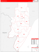 Menominee County, MI Digital Map Red Line Style