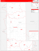 Miami County, IN Digital Map Red Line Style