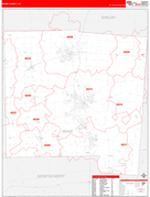 Miami County, OH Digital Map Red Line Style