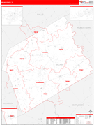 Milam County, TX Digital Map Red Line Style