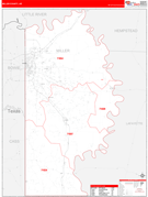 Miller County, AR Digital Map Red Line Style