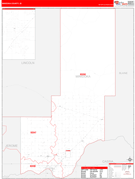 Minidoka County, ID Digital Map Red Line Style