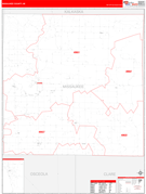 Missaukee County, MI Digital Map Red Line Style