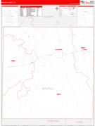 Mitchell County, TX Digital Map Red Line Style