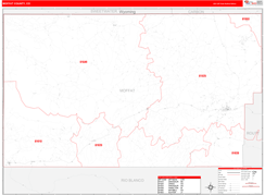 Moffat County, CO Digital Map Red Line Style