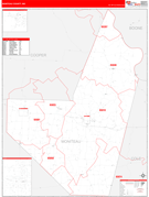 Moniteau County, MO Digital Map Red Line Style