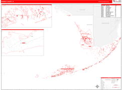 Monroe County, FL Digital Map Red Line Style