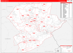 Monroe County, PA Digital Map Red Line Style