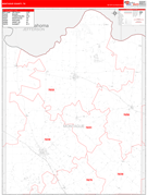 Montague County, TX Digital Map Red Line Style