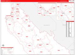 Monterey County, CA Digital Map Red Line Style