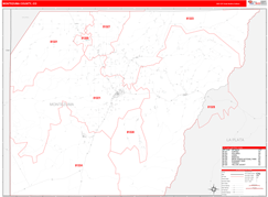 Montezuma County, CO Digital Map Red Line Style