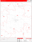 Montgomery County, IN Digital Map Red Line Style