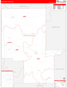 Montgomery County, MS Digital Map Red Line Style