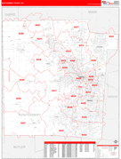 Montgomery County, OH Digital Map Red Line Style