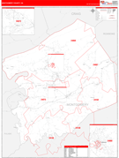 Montgomery County, VA Digital Map Red Line Style