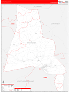 Montour County, PA Digital Map Red Line Style