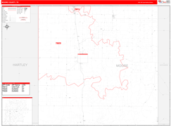 Moore County, TX Digital Map Red Line Style