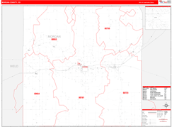 Morgan County, CO Digital Map Red Line Style