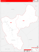 Morgan County, UT Digital Map Red Line Style