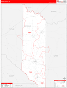 Morris County, TX Digital Map Red Line Style