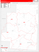 Morrow County, OH Digital Map Red Line Style