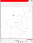 Morton County, KS Digital Map Red Line Style