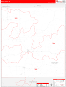 Motley County, TX Digital Map Red Line Style