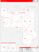 Muskogee County, OK Digital Map Red Line Style
