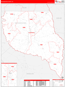 Nacogdoches County, TX Digital Map Red Line Style