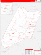 Nash County, NC Digital Map Red Line Style