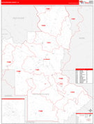 Natchitoches Parish (County), LA Digital Map Red Line Style