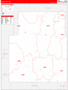 Nelson County, ND Digital Map Red Line Style