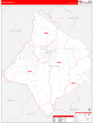 Newton County, GA Digital Map Red Line Style