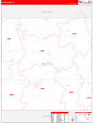 Newton County, MS Digital Map Red Line Style