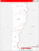 Newton County, TX Digital Map Red Line Style