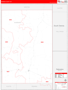 Niobrara County, WY Digital Map Red Line Style