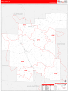 Noble County, OH Digital Map Red Line Style