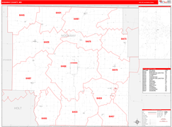 Nodaway County, MO Digital Map Red Line Style