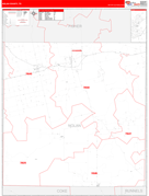 Nolan County, TX Digital Map Red Line Style