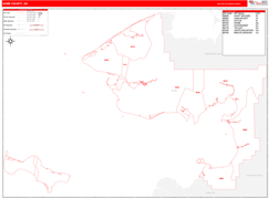 Nome Borough (County), AK Digital Map Red Line Style