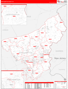 Northampton County, PA Digital Map Red Line Style