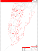 Northampton County, VA Digital Map Red Line Style