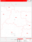 Nuckolls County, NE Digital Map Red Line Style