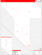 Nye County, NV Digital Map Red Line Style