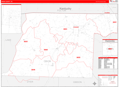 Obion County, TN Digital Map Red Line Style